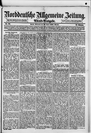 Norddeutsche allgemeine Zeitung on Apr 22, 1885