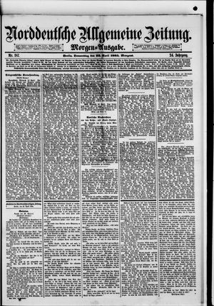 Norddeutsche allgemeine Zeitung on Apr 23, 1885