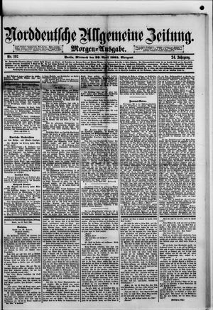Norddeutsche allgemeine Zeitung vom 29.04.1885