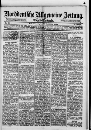 Norddeutsche allgemeine Zeitung vom 30.04.1885