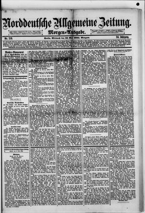 Norddeutsche allgemeine Zeitung vom 13.05.1885