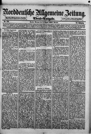 Norddeutsche allgemeine Zeitung vom 03.08.1885