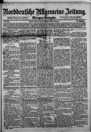 Norddeutsche allgemeine Zeitung vom 14.08.1885