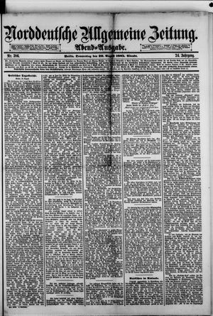 Norddeutsche allgemeine Zeitung vom 20.08.1885