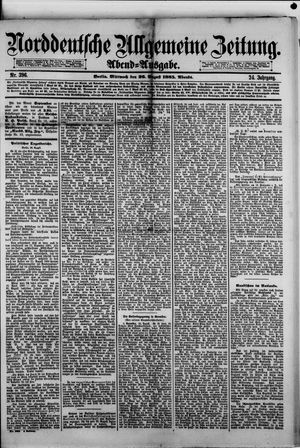Norddeutsche allgemeine Zeitung vom 26.08.1885