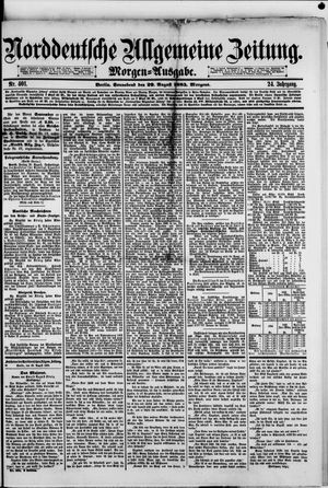 Norddeutsche allgemeine Zeitung vom 29.08.1885