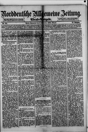 Norddeutsche allgemeine Zeitung vom 05.09.1885