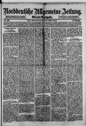 Norddeutsche allgemeine Zeitung vom 09.09.1885