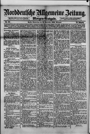 Norddeutsche allgemeine Zeitung vom 10.09.1885