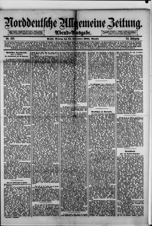 Norddeutsche allgemeine Zeitung vom 14.09.1885