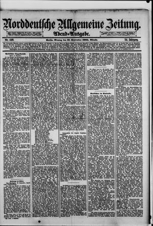 Norddeutsche allgemeine Zeitung vom 21.09.1885