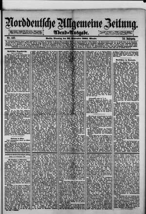 Norddeutsche allgemeine Zeitung vom 22.09.1885