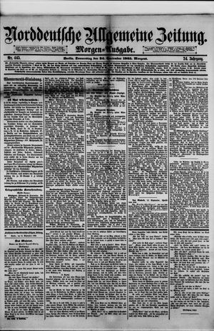 Norddeutsche allgemeine Zeitung vom 24.09.1885