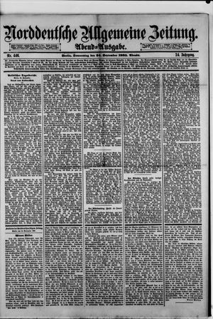 Norddeutsche allgemeine Zeitung vom 24.09.1885