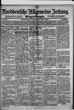 Norddeutsche allgemeine Zeitung vom 26.09.1885