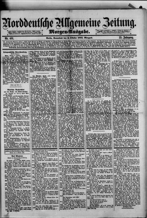 Norddeutsche allgemeine Zeitung on Oct 3, 1885