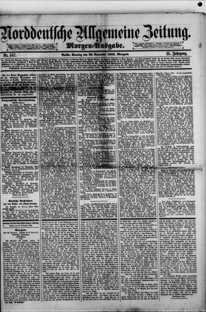 Norddeutsche allgemeine Zeitung vom 22.11.1885