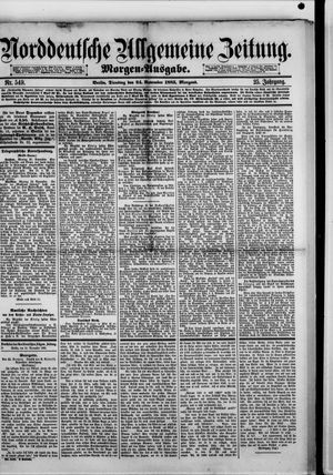 Norddeutsche allgemeine Zeitung vom 24.11.1885