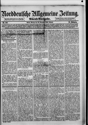 Norddeutsche allgemeine Zeitung vom 30.11.1885