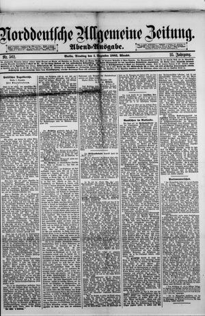 Norddeutsche allgemeine Zeitung vom 01.12.1885