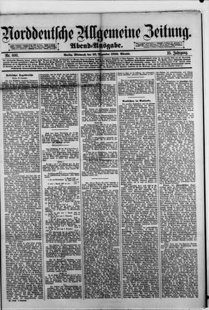 Norddeutsche allgemeine Zeitung vom 23.12.1885