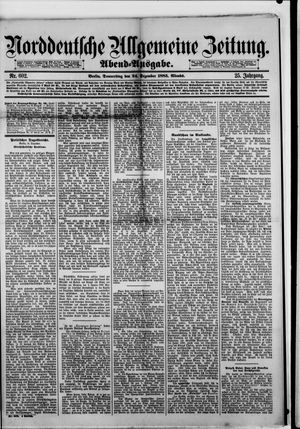 Norddeutsche allgemeine Zeitung vom 24.12.1885