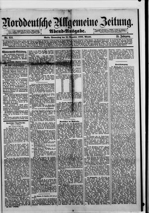 Norddeutsche allgemeine Zeitung on Dec 31, 1885
