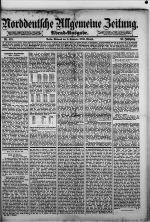 Norddeutsche allgemeine Zeitung on Sep 8, 1886