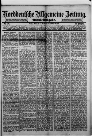 Norddeutsche allgemeine Zeitung vom 15.09.1886