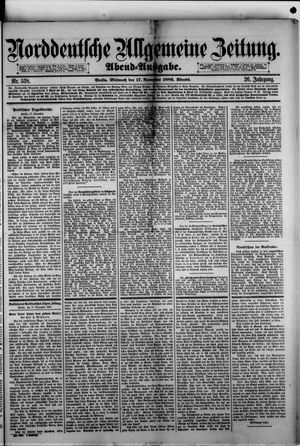 Norddeutsche allgemeine Zeitung vom 17.11.1886