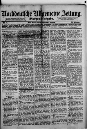 Norddeutsche allgemeine Zeitung on Feb 13, 1887