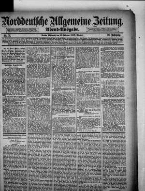 Norddeutsche allgemeine Zeitung on Feb 16, 1887