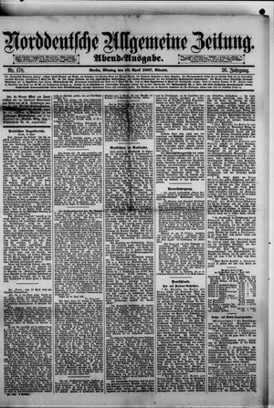 Norddeutsche allgemeine Zeitung on Apr 18, 1887