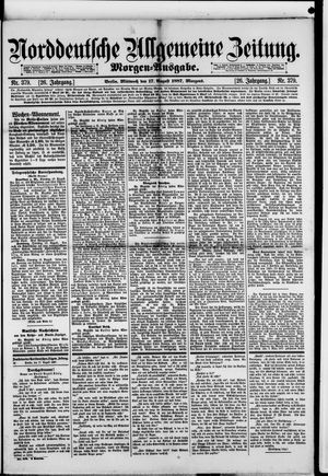 Norddeutsche allgemeine Zeitung vom 17.08.1887