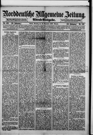 Norddeutsche allgemeine Zeitung vom 13.09.1887