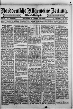 Norddeutsche allgemeine Zeitung vom 02.11.1887