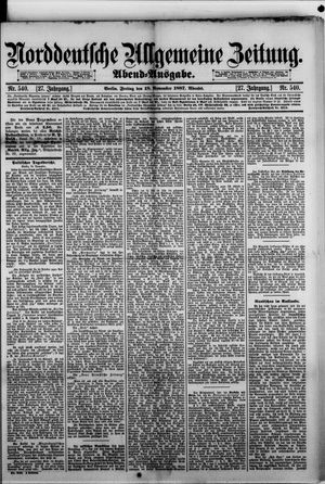 Norddeutsche allgemeine Zeitung on Nov 18, 1887
