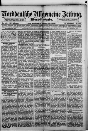 Norddeutsche allgemeine Zeitung vom 22.11.1887