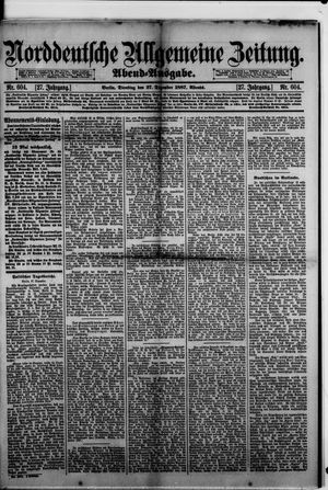 Norddeutsche allgemeine Zeitung vom 27.12.1887