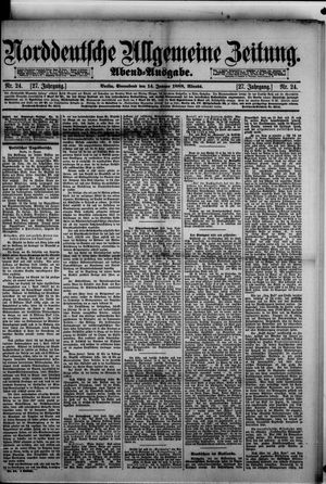 Norddeutsche allgemeine Zeitung vom 14.01.1888