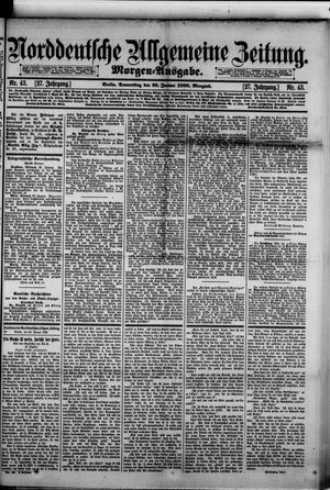 Norddeutsche allgemeine Zeitung on Jan 26, 1888