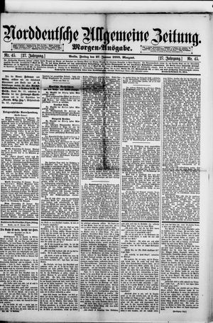 Norddeutsche allgemeine Zeitung on Jan 27, 1888