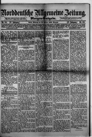 Norddeutsche allgemeine Zeitung vom 29.02.1888
