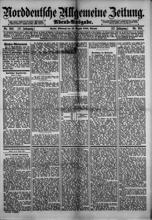 Norddeutsche allgemeine Zeitung vom 15.08.1888