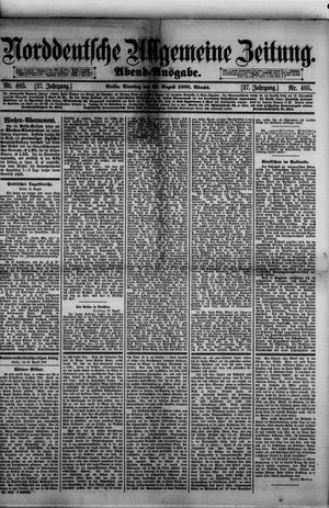 Norddeutsche allgemeine Zeitung vom 28.08.1888
