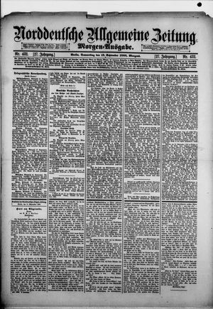 Norddeutsche allgemeine Zeitung on Sep 13, 1888