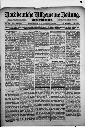 Norddeutsche allgemeine Zeitung on Sep 13, 1888