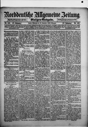 Norddeutsche allgemeine Zeitung vom 19.09.1888