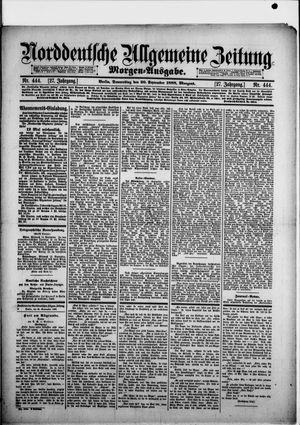 Norddeutsche allgemeine Zeitung vom 20.09.1888