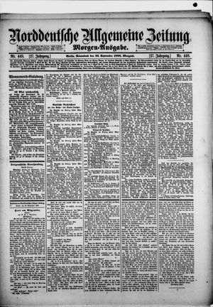 Norddeutsche allgemeine Zeitung vom 22.09.1888